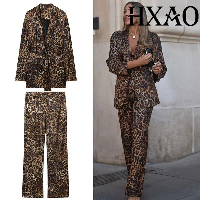Women'S Formal Wear With Pants - HXAO Leopard Pants Sets 2 Piece
