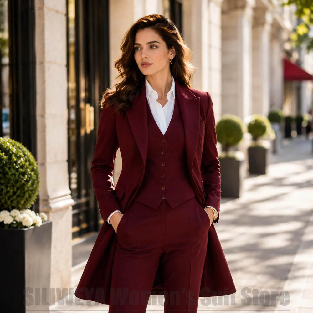Women Formal Wear Vest - Fashion Women 3 Piece Suit Elegant