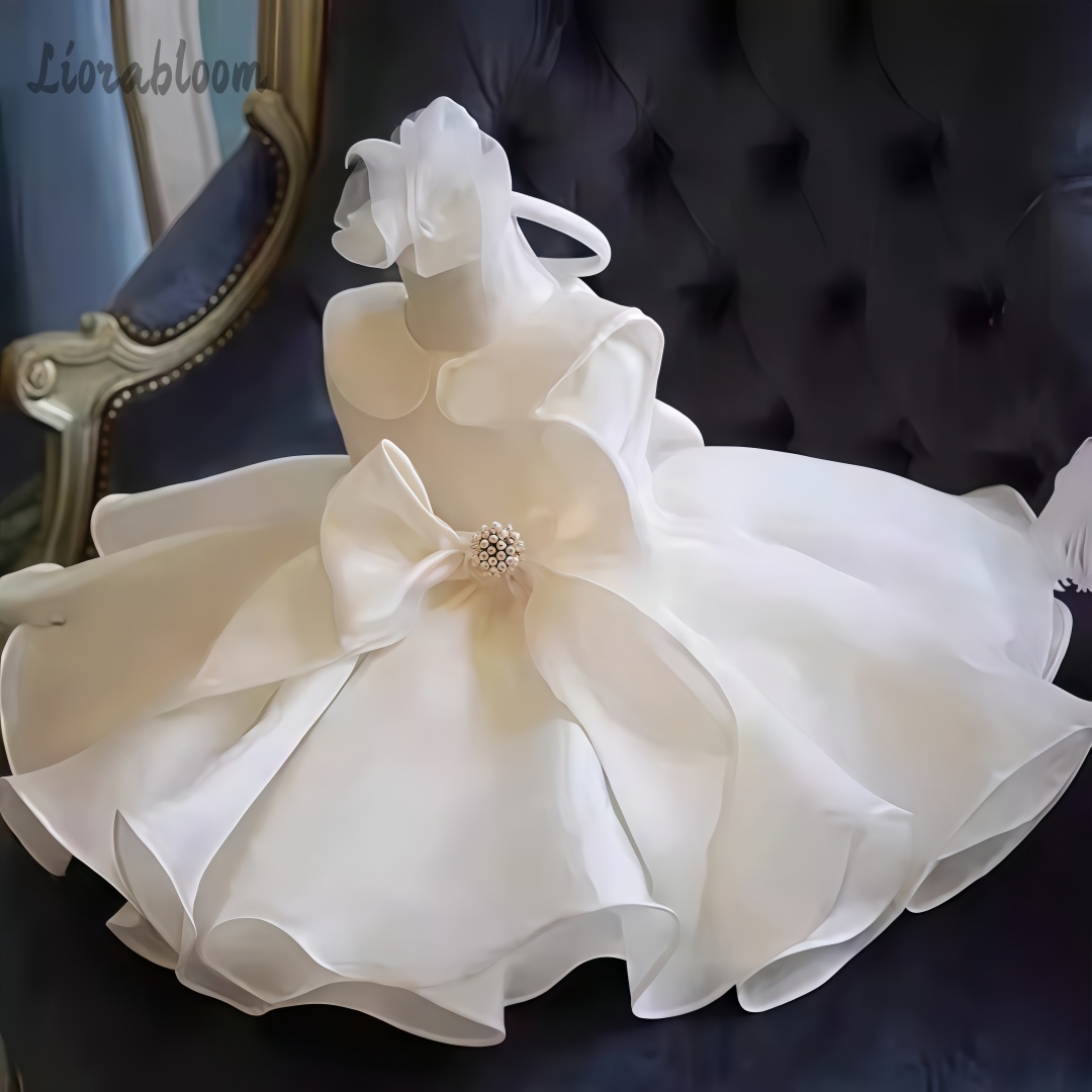 Women'S Formal Wear Wedding - White Pearl Embellished Dress Wedding Flower