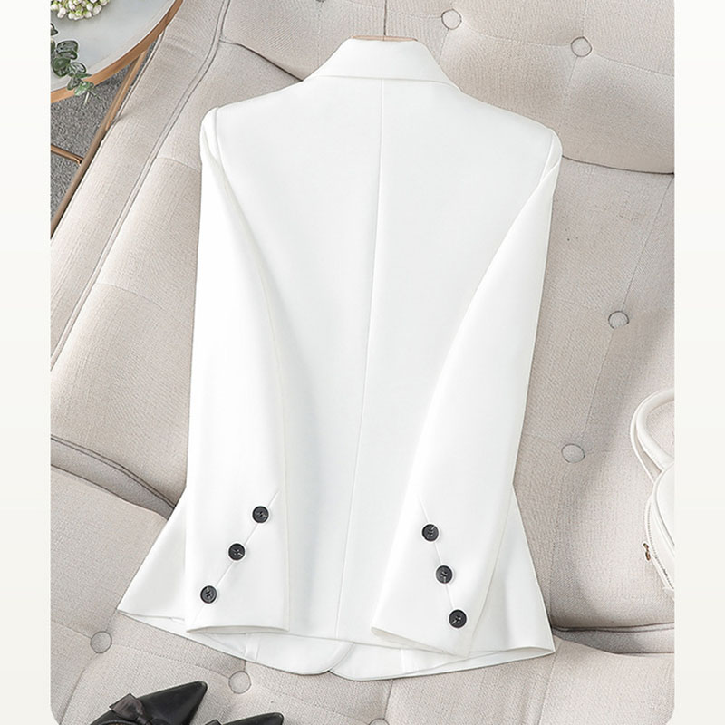Women Formal Wear With Black Blazer - 2025 New Spring Autumn White Black