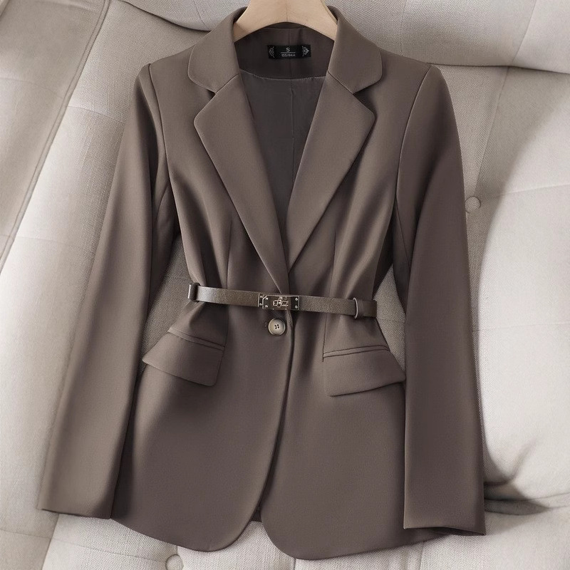 Women Formal Wear With Black Blazer - Office Ladies Blazer Women Jacket Long