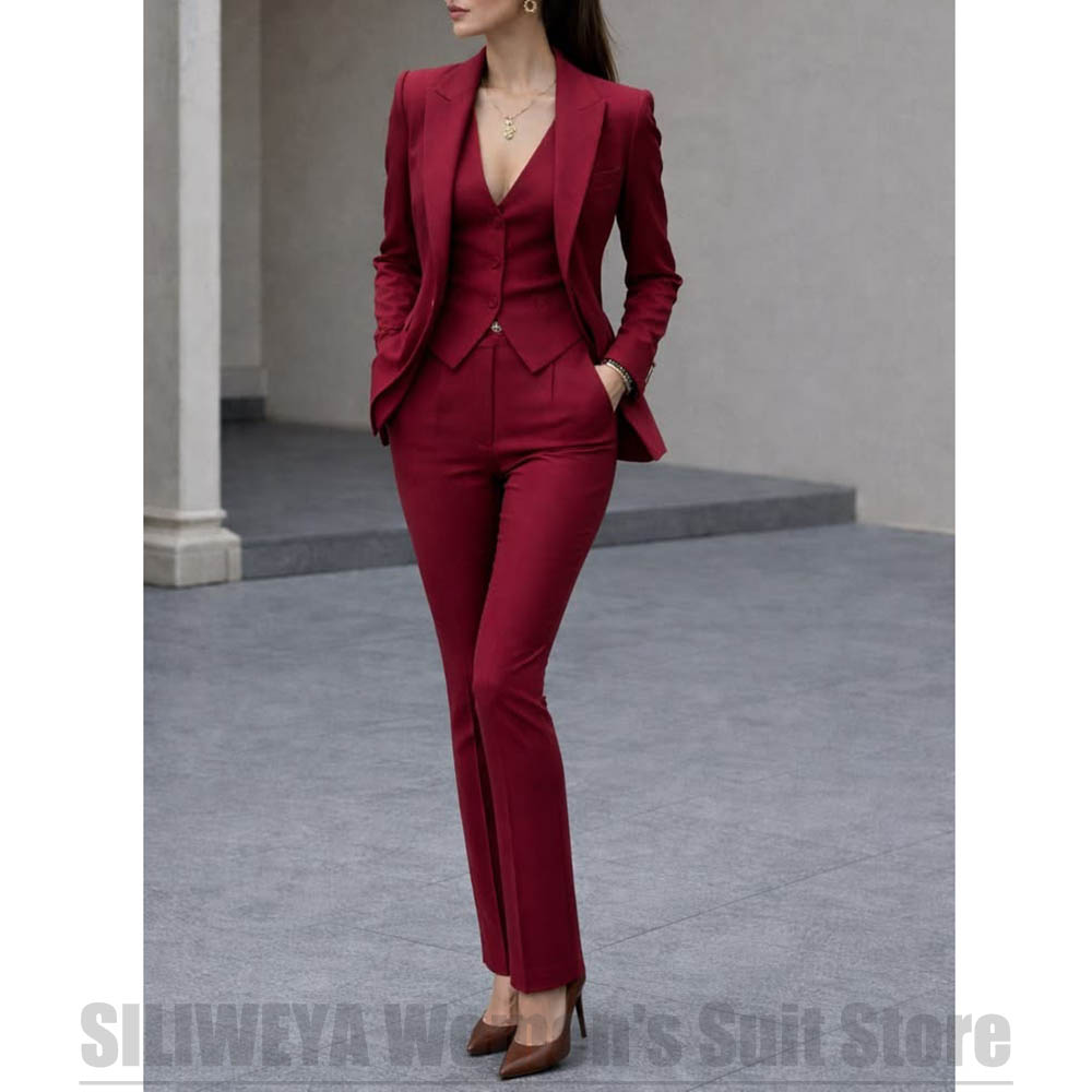 Women'S Formal Wear Wedding - Women 3 Piece Suit Set Blazer