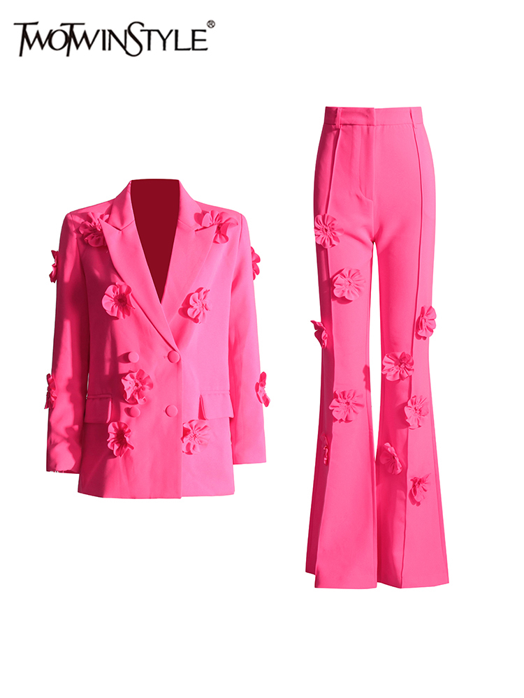 Women'S Formal Wear With Pants - TWOTWINSTYLE Spliced Appliques Elegant Set For