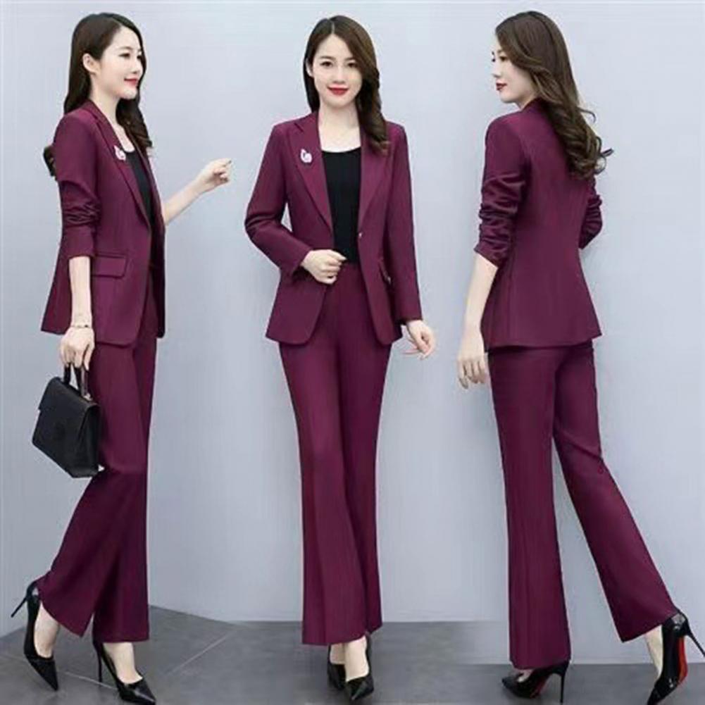 Women'S Formal Wear With Pants - 2 Pcs/Set Lady Formal Coat Pants