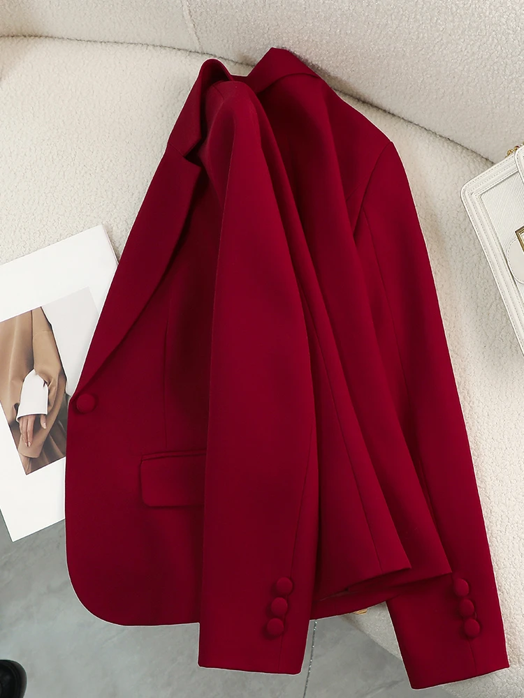 Women Blazer Ladies Red Green  - огляд і ціна Women Formal Wear With Black Blazer