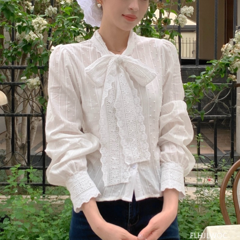 Retro Vintage Lace Bow Tie Top - огляд і ціна Formal Wear Japan Women