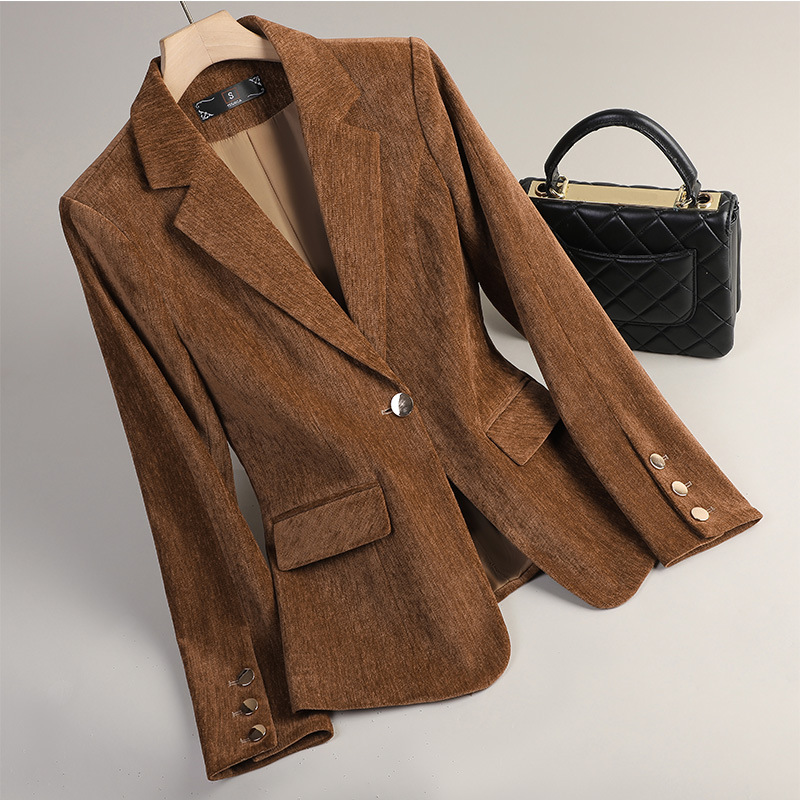 Yellow Gold Velvet Blazer Wome - огляд і ціна Women Formal Wear Blazers