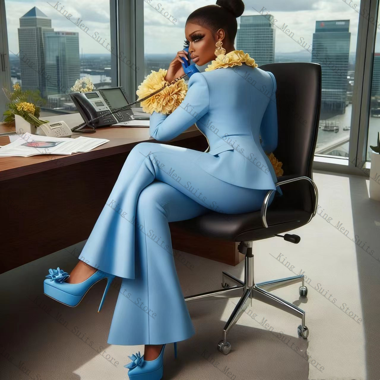 Light Blue Women Suit Set 2 Pc - огляд і ціна Women'S Formal Wear Wedding