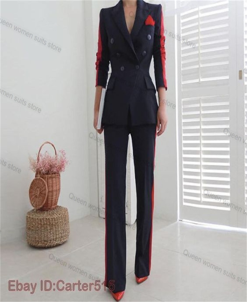 Red Black Autumn Women Suit Se - огляд і ціна Women Formal Wear With Black Blazer