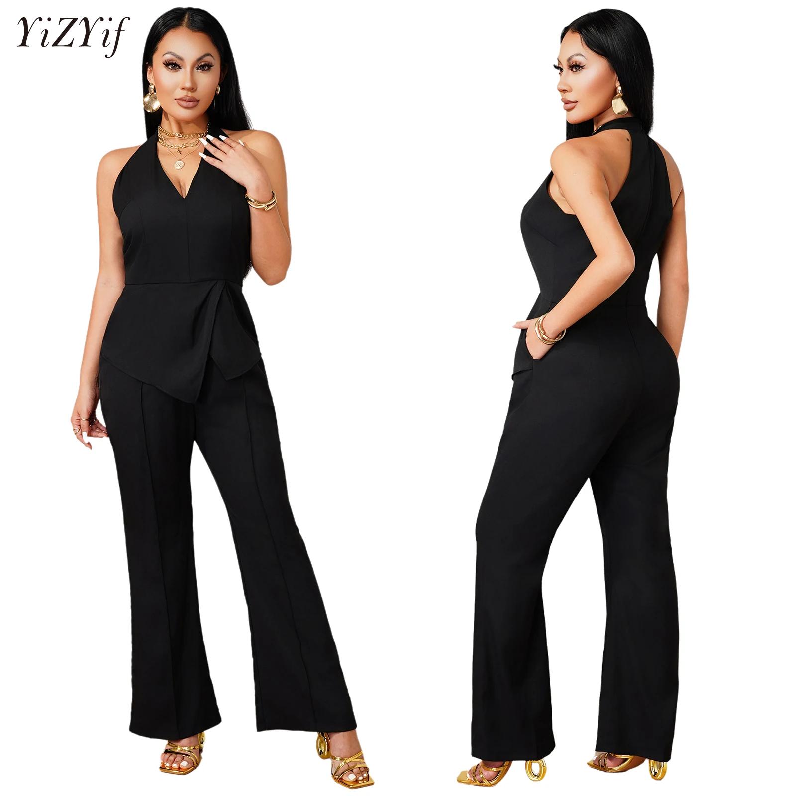 Sleeveless V-neck Jumpsuit Asy - огляд і ціна Women'S Formal Wear With Pants