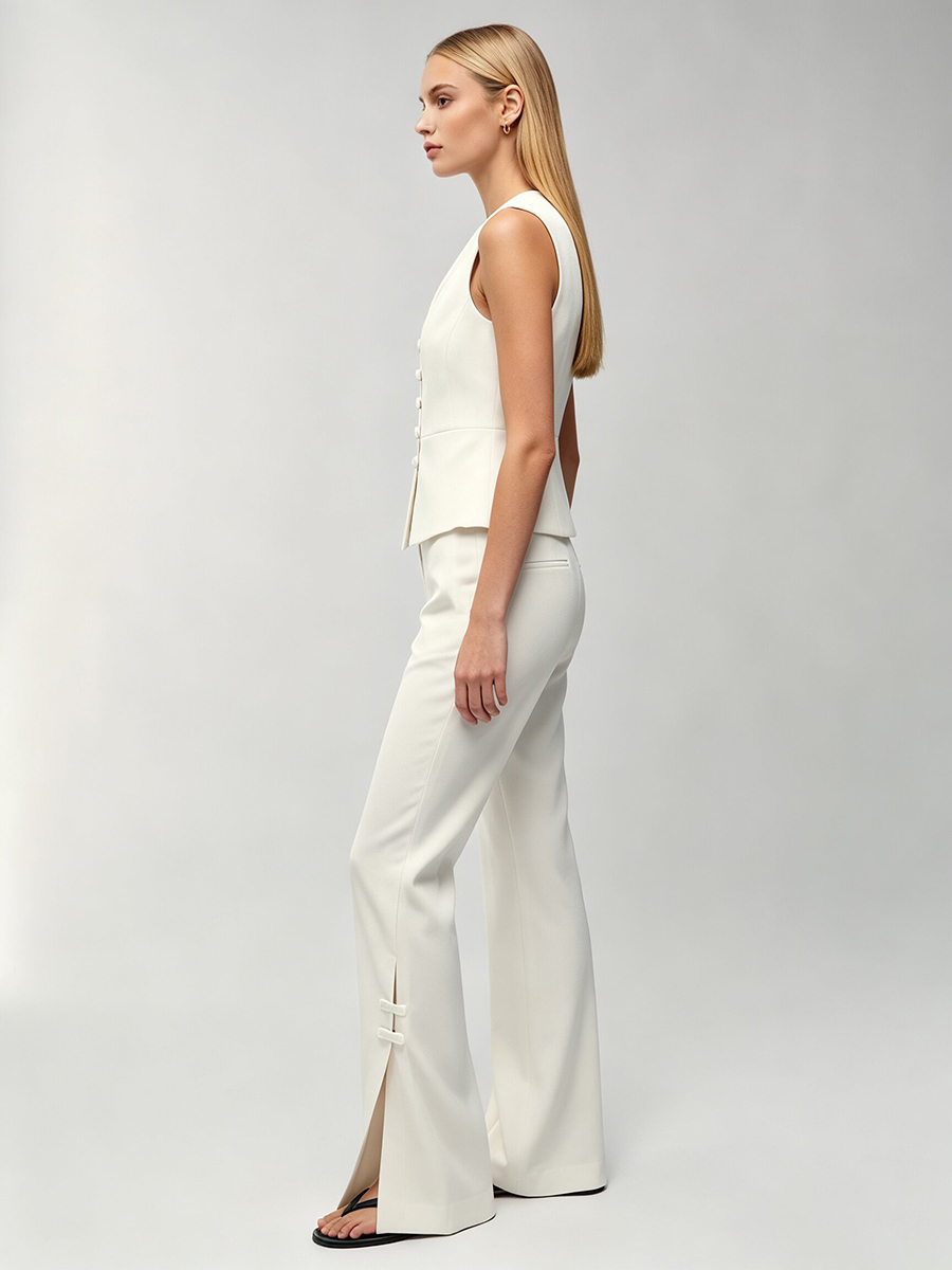 LIMO Women White Chinese Frog  - огляд і ціна Women'S Formal Wear With Pants