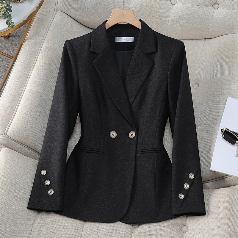 Women Double Breasted Solid Bl - огляд і ціна Women Formal Wear With Black Blazer