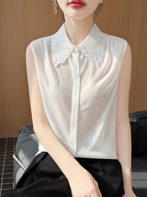 Lace Trim No Sleeve Knitted Sh - огляд і ціна Women Formal Wear Vest